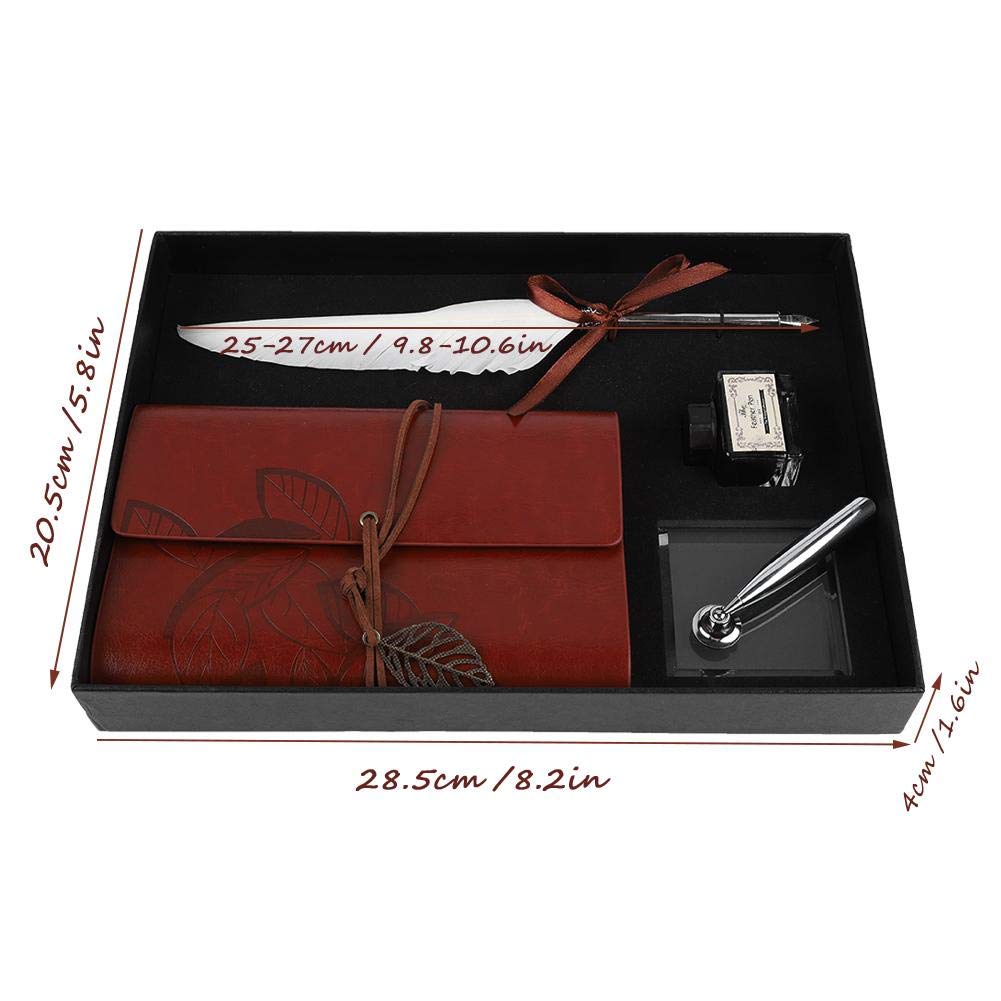 Перьевая ручка Перьевая ручка для макания Набор с бутылочкой чернил Перьевая ручка Настольная ручка Ручка для подписи Ретро Европейский стиль с подарочной коробкой (белый)