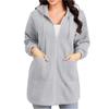 Women's Casual Fashion Solid Color Zipper Loose-Fit Long-Sleeve Jacket