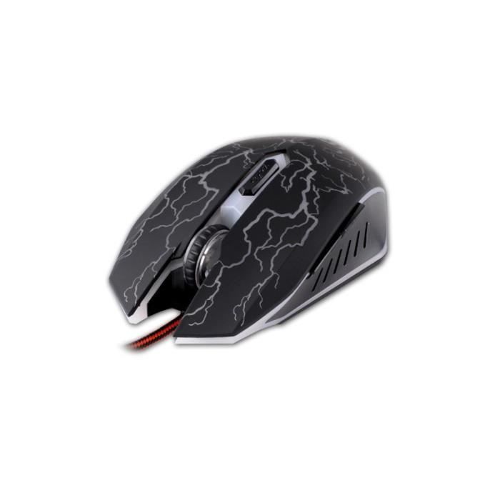 Optical Gaming PC Souris Diablo 2400 DPI 6 touches avec câble LED lumineux ergonomique Touches de largeur DPI réglable