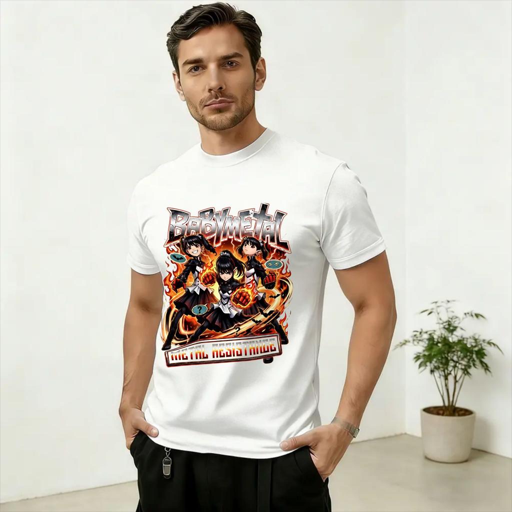 Babymetals Japan Band T-Shirt Beach  Cotton T-Shirts For Adult Popular Custom DIY Tee Shirt Short-Sleeved Funny Tops
