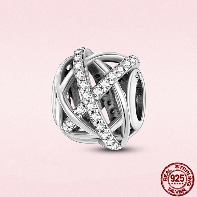 Круглые бусины в виде сердца из стерлингового серебра 925 пробы с изображением животных подходят для оригинального модного браслета-подвески DIY, модное серебро 925 пробы для изготовления ювелирных изделий