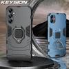KEYSION Противоударный защитный чехол для Samsung A05S A15 A05, мягкий силикон + ПК, металлическое кольцо-подставка, задняя крышка для телефона Galaxy A15 A05S 4G