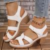 Fashion Cross Band High Heels Sandals for Women Summer Plus Size Thick Heeled Casual Sandles Woman Lightweight Non Slip Platform Sandals