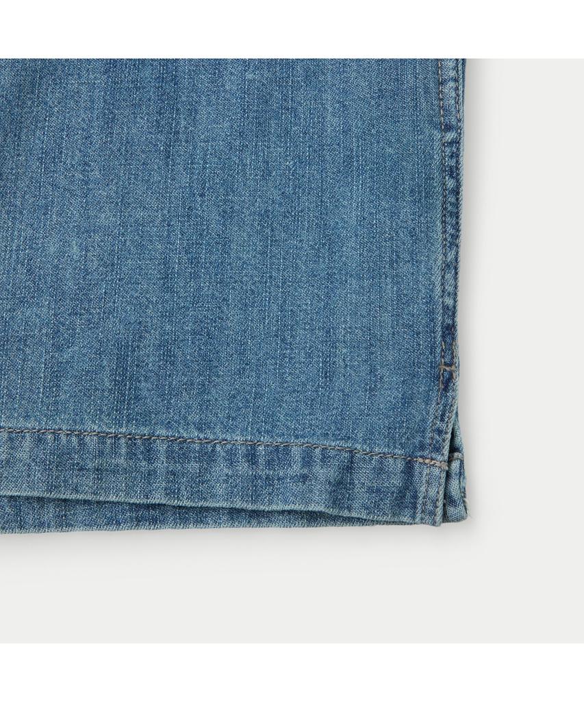 Silijeu (Set-Up) Light Blue Denim Short Sleeve Oversized Shirt Sasfm26871Bul