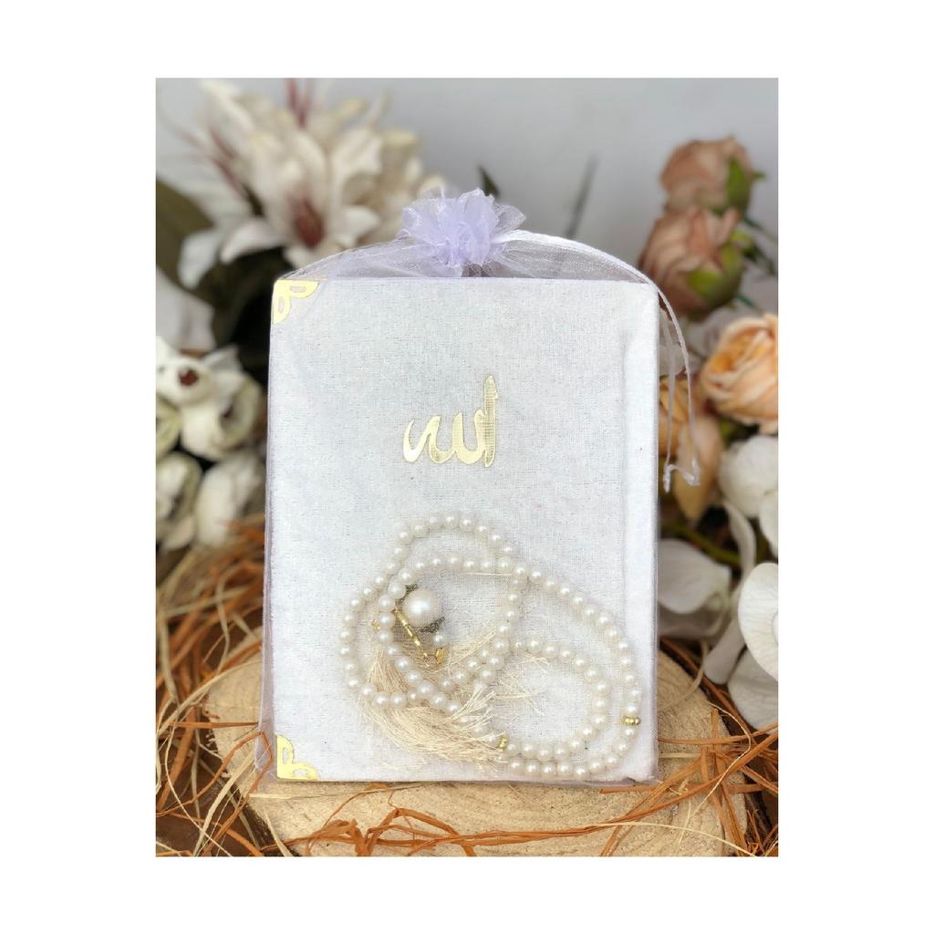 Большой тюлевой мешочек с надписью, бархатная книга Ясин Джуз, 20 шт., с кремовым жемчугом, четки, посылка «Мавлид», подарок на рождение