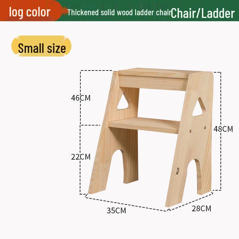 Складная лестница-стул двойного назначения из массива дерева для помещений