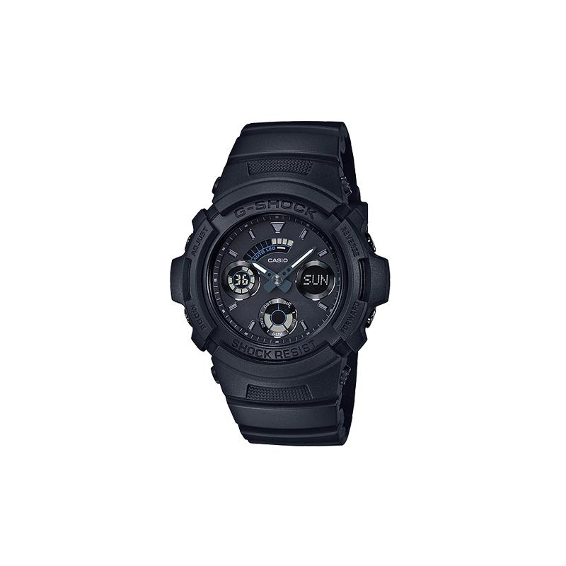 Casio Серия G-SHOCK Модный и яркий Уличная классика Стрелочный Двойной дисплей Циферблат Водонепроницаемый Механизм Кварцевый механизм Ремешок из смолы AW-591BB-1A