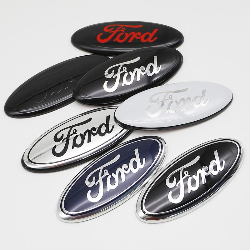 AJK1 17.5cm Car Front Rear Badge Emblem Replacement For Ford Edge Escape Fiesta Transit Ranger Roush Fusion Focus Tuning Accessory