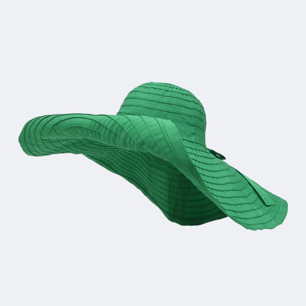 UV Anti DIY Moldable Wide Brim Hat Bowknot Women Sun Hat Simple Plastic Bucket Hat  Famale