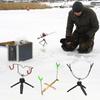 Portable Ice Fishing Rod Holder Easily Installation Double-Head Fish Pole Holder Adjustable Angle Fishing Rod Pole Holder