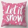 Merry Christmas Decoration Pillow Cover Red Pink Snowman Fawn Pattern Living Room Sofa Cushion Cover Room Home Decoration