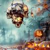 Gothic Style Skull Halloween Pendant 2D Flat Acrylic Capture Sunlight Sun Catcher Halloween Hanging Ornament