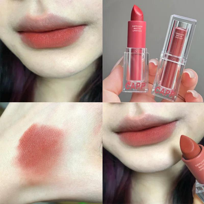 Perfect Finish Natural Look Cinnamon Milk Tea Color Matte Lipstick for Female Students, Natural 2025 Matte Nude Series