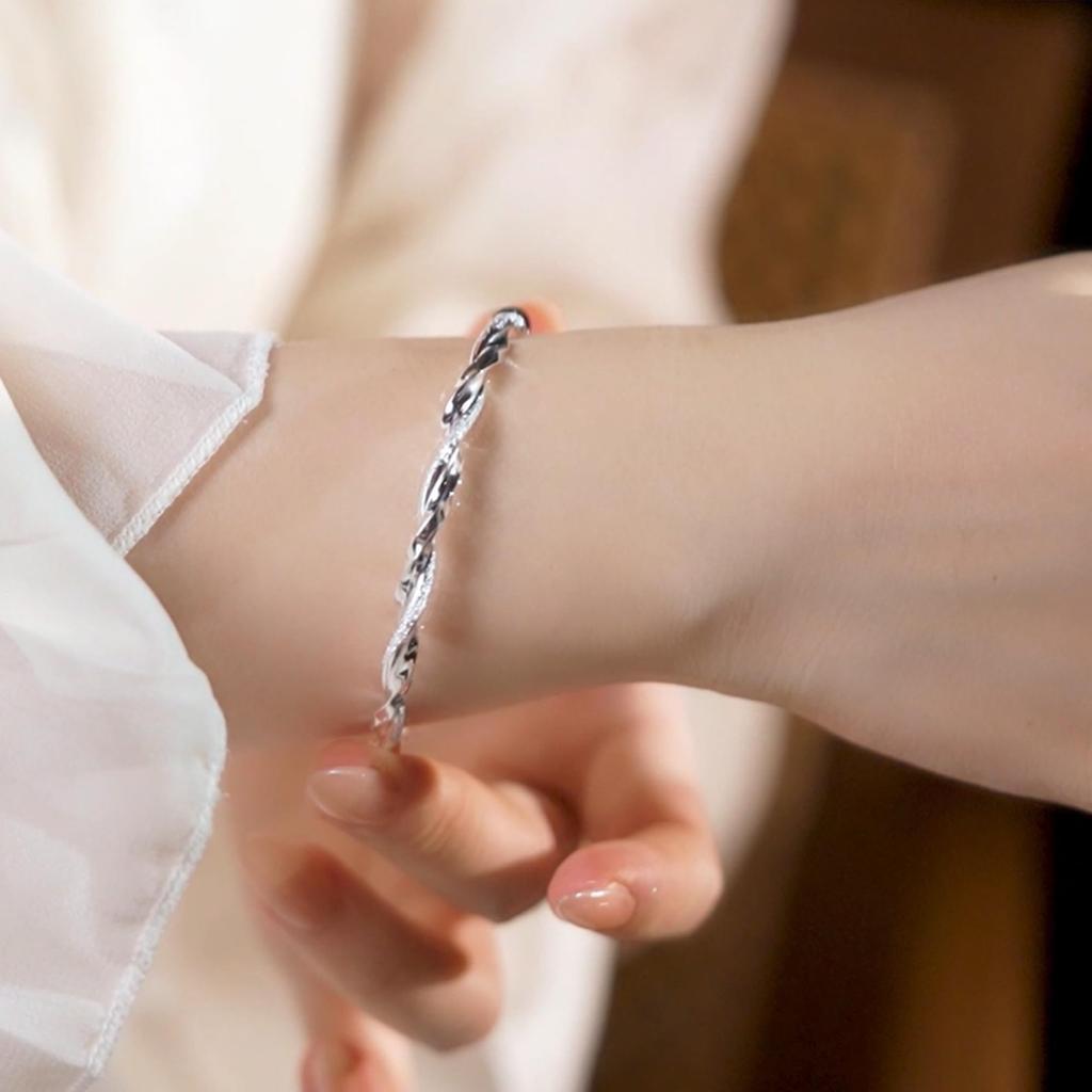 Mobius Intersecting Love Регулируемый сплав высшего качества на день рождения Популярный безопасный браслет аксессуары ювелирные изделия [Silver Thunder] женский 16,5 г