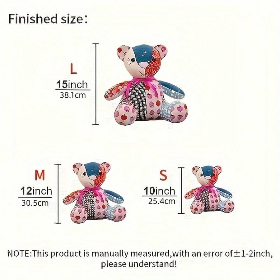 10pcs/Set Creative Acrylic Memory Bear Templates Patchwork Cutting Ruler DIY Child Toy Gift Home Sewing Pattern With Instruction