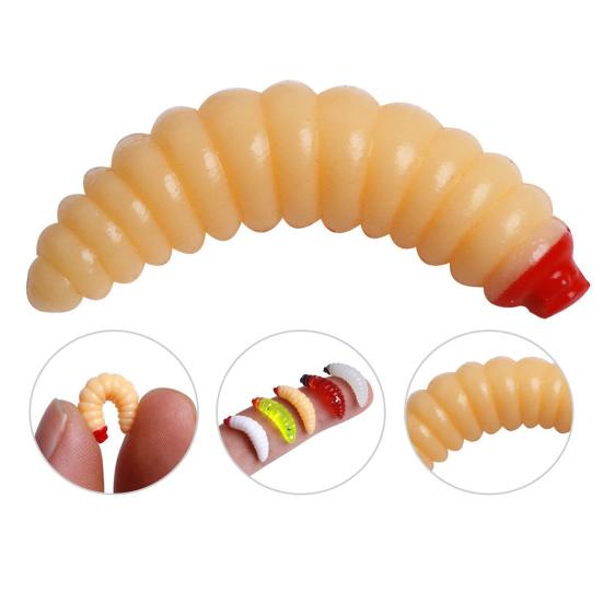 Yousheng 50 шт./пакет, мягкие приманки, имитация красного ротого мучного червя, личинка, рыболовная мягкая приманка, рыболовные снасти