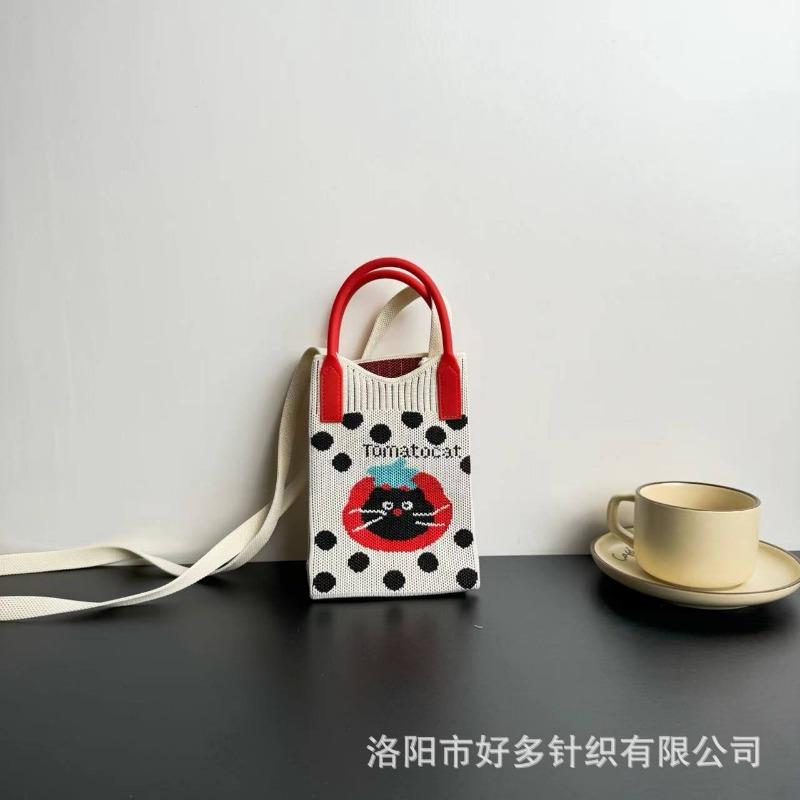 Премиальный сенсорный ns сумка для мобильного телефона новая мультяшная вязаная сумка дофаминовая ниша универсальная сумка-мессенджер через плечо сумочка