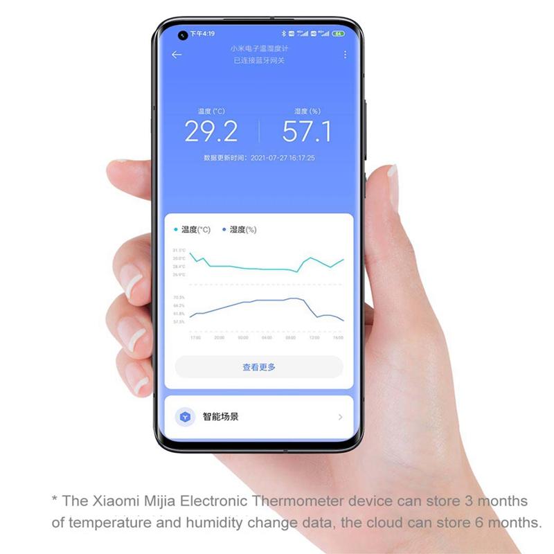 Обновленная версия Xiaomi Mijia Bluetooth термометр гигрометр чернильный экран умный монитор температуры и влажности напоминание режим ребенка
