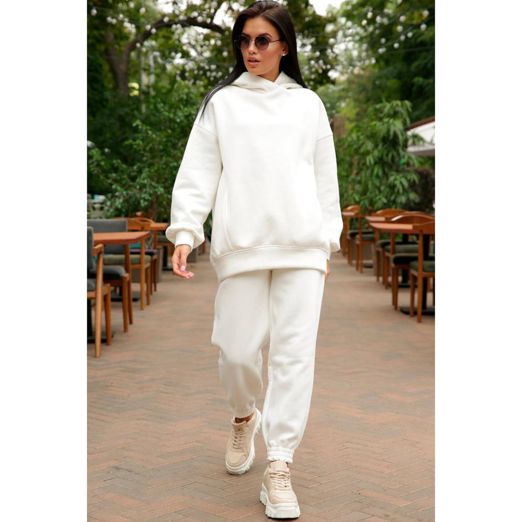 Women's Sets Autumn and Winter Fashion Solid Color Loose Hooded Sweatshirt Casual Trousers Two-piece Set