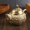 Brass Fish Mouth Teapot Office Living Room Tea Table Tea Set Pure Copper Ornament Creative Metal Handicrafts Copper Products