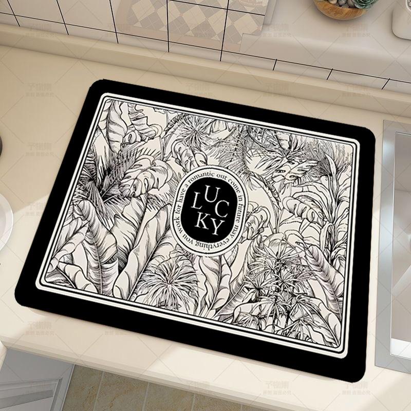 Грязепоглощающий быстросохнущий термостойкий нескользящий коврик для посуды Коврик для сушки посуды Коврик для столовых приборов Кофейный коврик