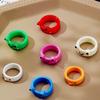 Мультяшное студенческое кольцо, женское кольцо, кольцо для пары, цветное акриловое кольцо с лягушкой и курицей