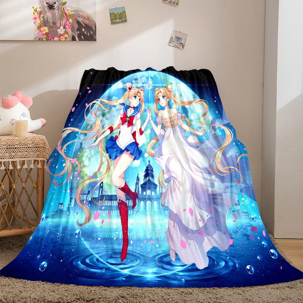 Japanese anime cute cartoon theme Sailor Moon Tsukino Usagi blanket suitable for home beds, sofa covers, office nap, outdoor warm blankets O6