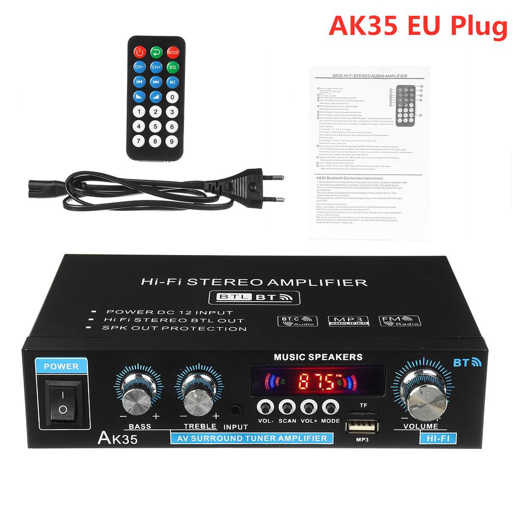 AK35 800W Home Digital Amplifiers Audio 110-240V Bass Audio Power Bluetooth Amplifier Hifi FM Auto Music Subwoofer Speakers