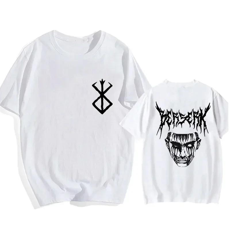 Футболка больших размеров с японским аниме Harajuku Berserk Guts Eyes Print Funny, графическая футболка, уличная футболка Manga, топ, футболки в стиле хип-хоп