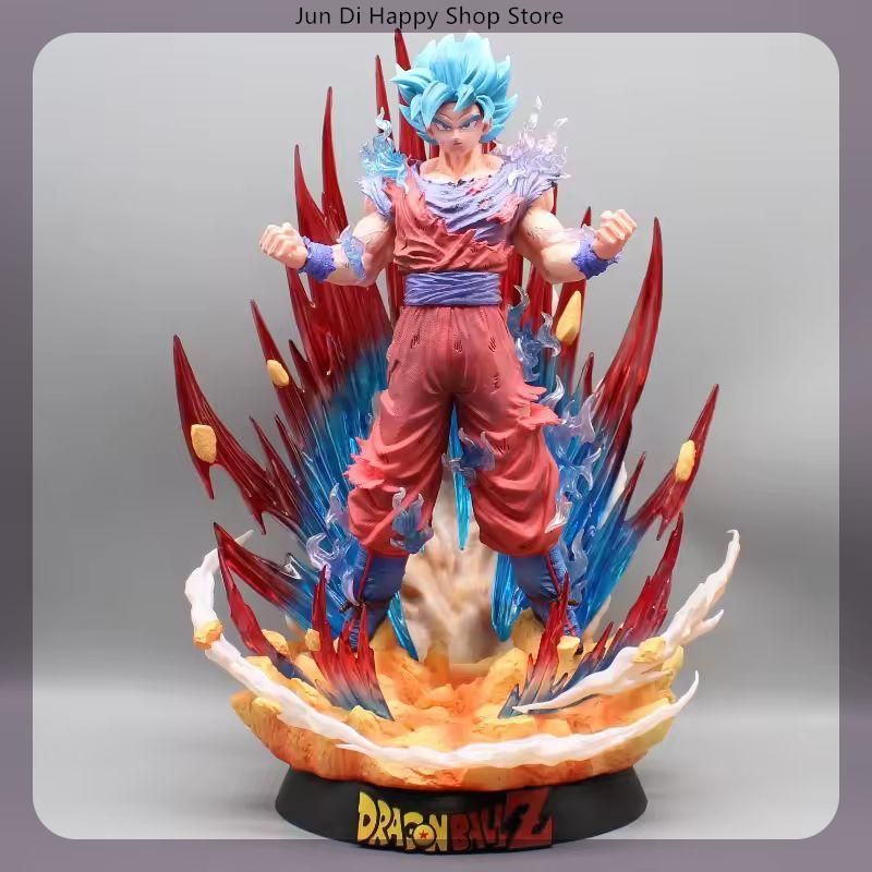 45 см Dragon Ball Goku Супер Сайян Бог Супер Сайян Аниме Фигурка Модель Статуэтка Коллекция для Мальчиков Настольное Украшение Орнамент Игрушки