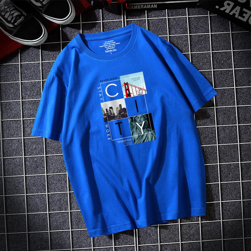 City 8 Colors Plus Size Men Short Sleeves Cotton T-shirt Casual Loose Tee