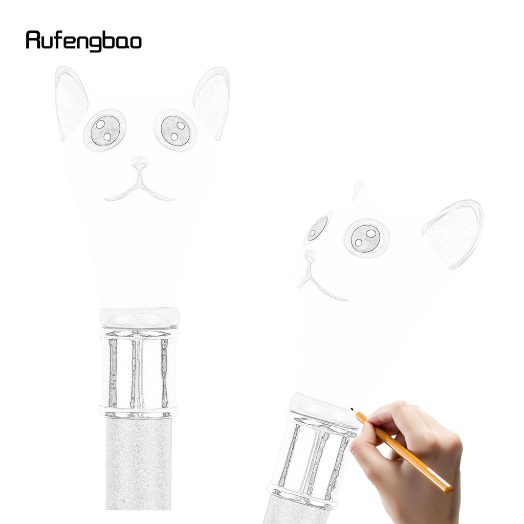 Трость для ходьбы «Котенок» белого золота с рисунком джентльмена, модная трость для ходьбы, трость для ходьбы с набалдашником 93 см