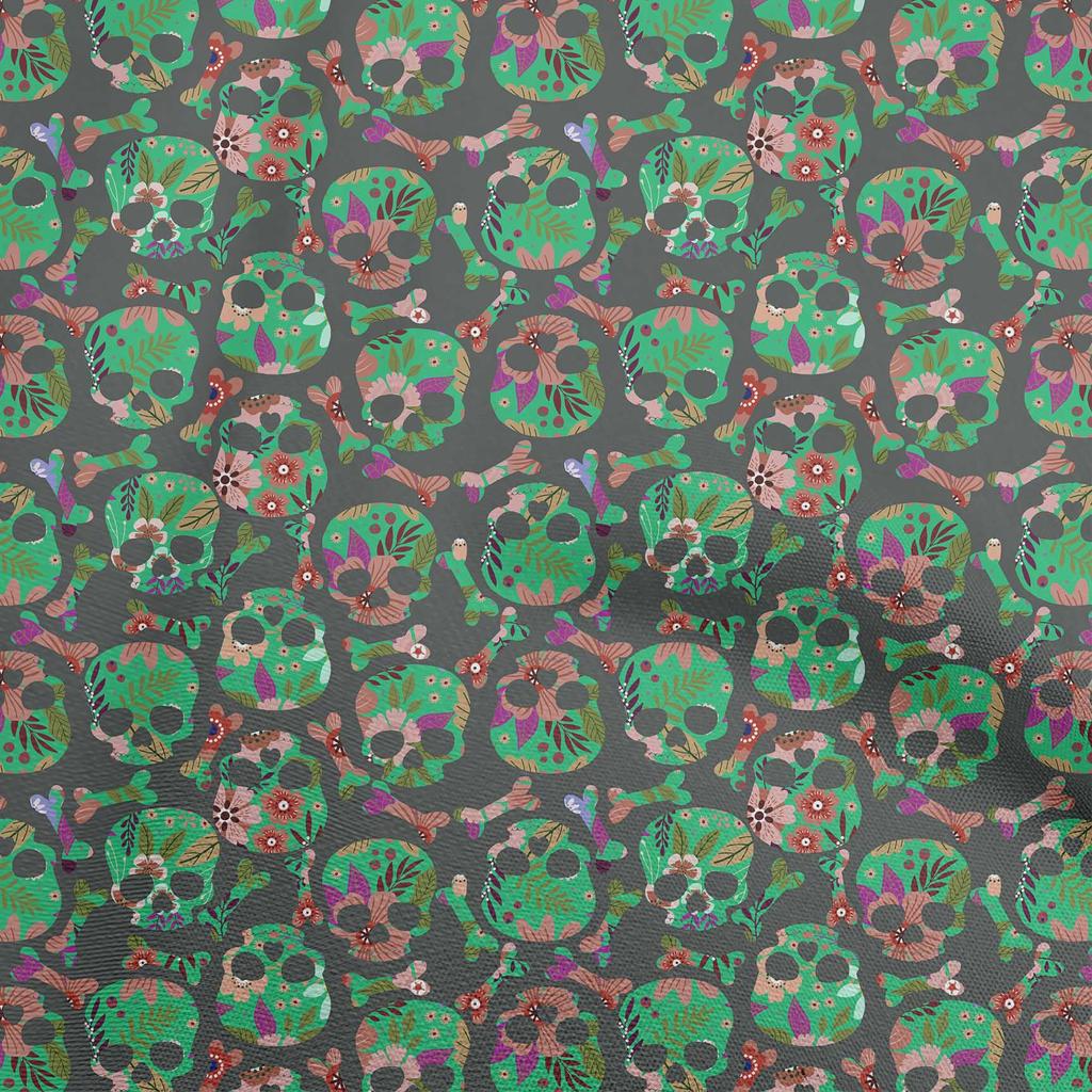 oneOone Cotton Flex Light Brown Fabric Skull Sewing Fabric By The Yard Printed Diy Clothing Sewing Supplies 40 Inch