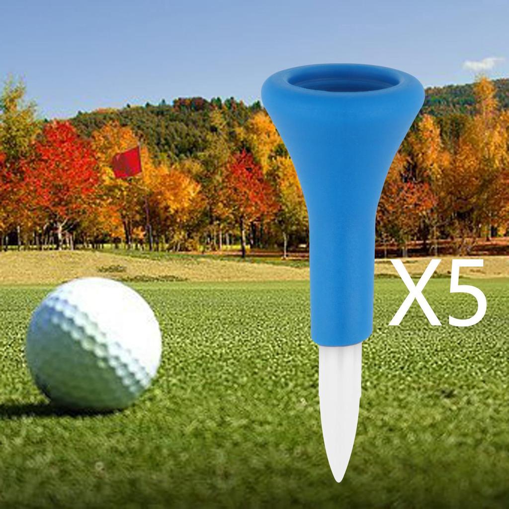5Pcs Premium Golf Rubber Tees Almost Unbreakable 42mm Training Aid Mat 2" Heights for Range Practice Women Driving Training Gift