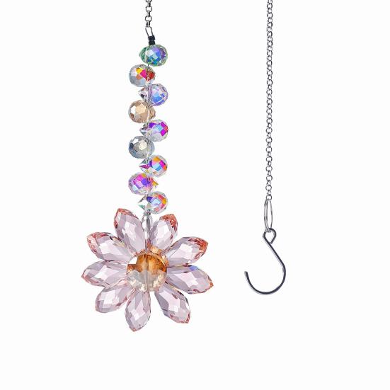 Стеклянный Цветок Ловец Солнца Подвесное Украшение Для Дома Улицы Сада Автомобиля Зеркала Заднего Вида Радуга