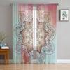 Bohemian Mandala Pattern Sheer Curtains For Living Room Bedroom Modern Window Tulle Curtains Transparent Chiffon Curtain