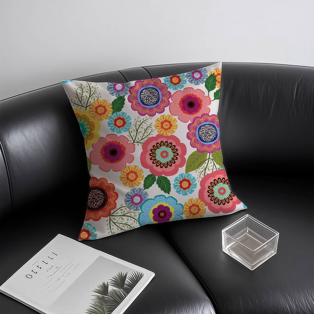 Spring and Summer Floral Pillow Case Anti-dustmite Invisible zipper Sofa Bed