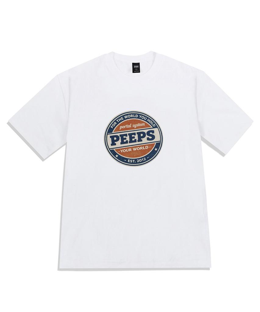 PEEPS System Badge Ss Tee (Black/White) Oversized Short Sleeve Tee