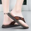 New Trend Men's Leather Slides Anti-Slip Male Slippers Comfortable Flip-flops Quick Dry Men Half Drag Outdoor Wading Aqua Shoes