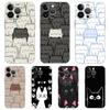 Милый мультяшный черный кот Роскошный чехол для телефона Для iPhone 16 15 14 13 12 11 Pro Max XS X XR SE 7 8 Plus Мягкий силиконовый Прозрачный чехол