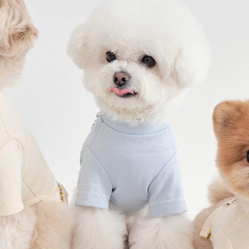 CROOKTHECHIHUAHUA Базовый мягкий топ - кремово-голубой