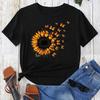 Бабочка Подсолнух Стиль Тренд Женская Одежда Модная Графическая Футболка Летняя Повседневная Короткий Рукав Женские Базовые Футболки Топы