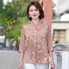 Summer 2025 Chinese-Style T-Shirt Blouse for Middle-Aged & Elderly Women - National Mother's Day Top