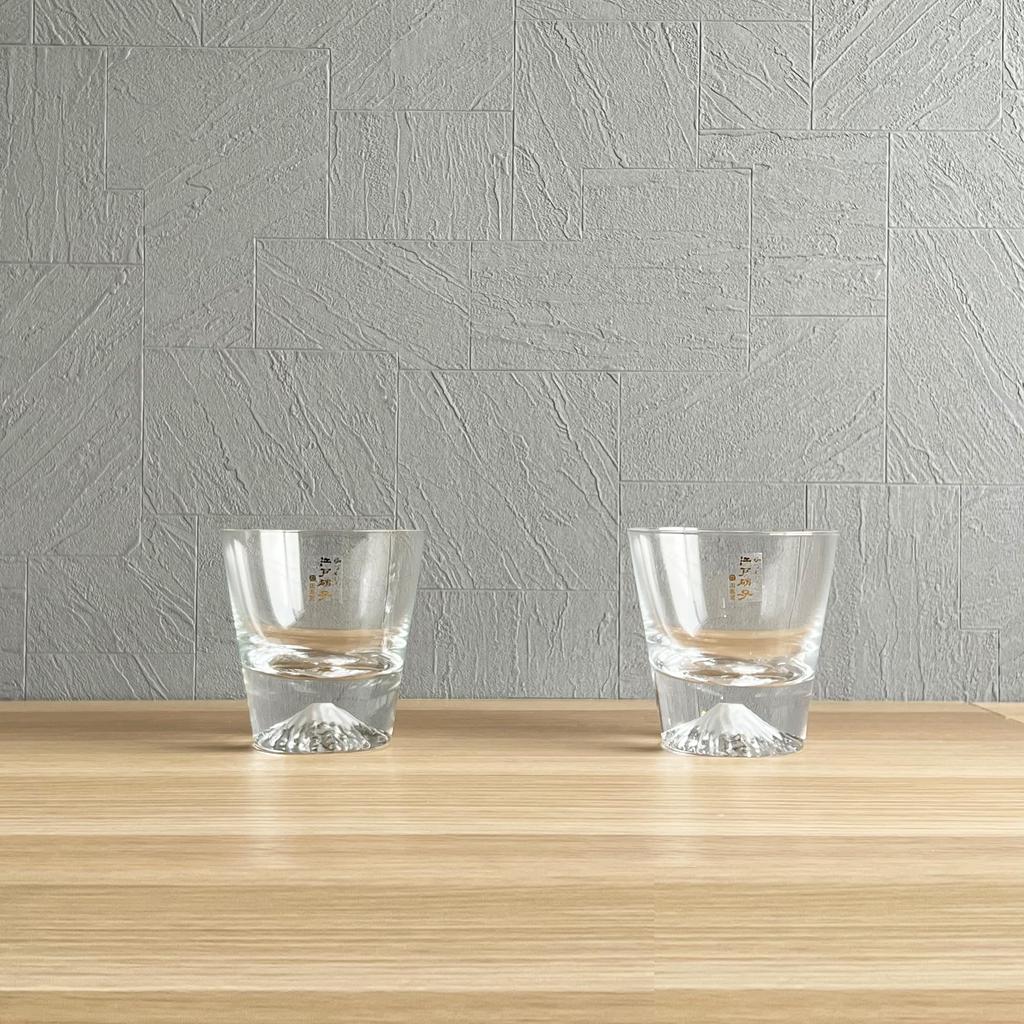 Tajima Glass Fuji Rocks Сделано с аутентичностью Деревянный набор из 2 2 Бумажные подставки под стакан Fuji [Бонусный набор] Гора. Очки, Оригинальные, Япония, Сертификат, Коробка,