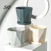Contemporary Flower Pot Plant with Drainage Holes Decorative Planter Matching Saucer for Home Modern Indoor Outdoor Use Pothos Aloe