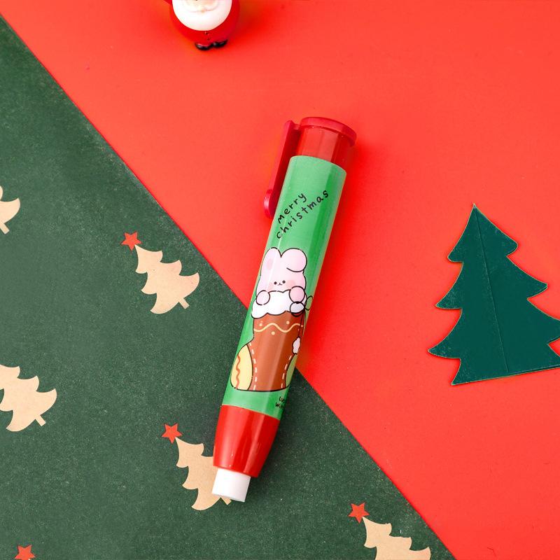 Kawaii Рождество Нажимной ластик Милый Письменный Рисунок Карандаш Ластики Студенческие Канцелярские Товары Детские Подарки Школьные Канцелярские Принадлежности