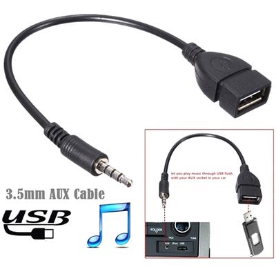 1 шт., 3,5 мм, штекерный аудиоразъем Aux для USB 2,0, тип A, кабель-адаптер преобразователя типа «мама»
