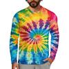 Красочные футболки с принтом Tie Dye 3D, мужские и женские, с круглым вырезом, длинным рукавом, уличная одежда, свитера Harajuku, футболки, топы, детская одежда