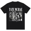 2026 Новый Винтажный Футболка с Принтом Подписи Tate McRae Мода Мирового Тура Мужские Футболки 100% Хлопок Оверсайз Футболки Уличная Мода