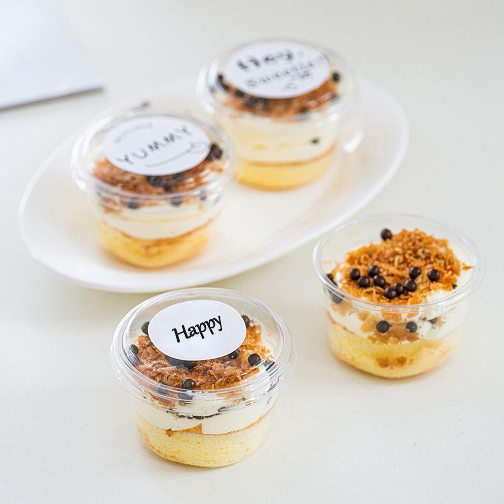 50PCS Plastic Material Salad Cups Transparent Bowl Dessert Cups Yogurt Cup Coconut Milk Jelly